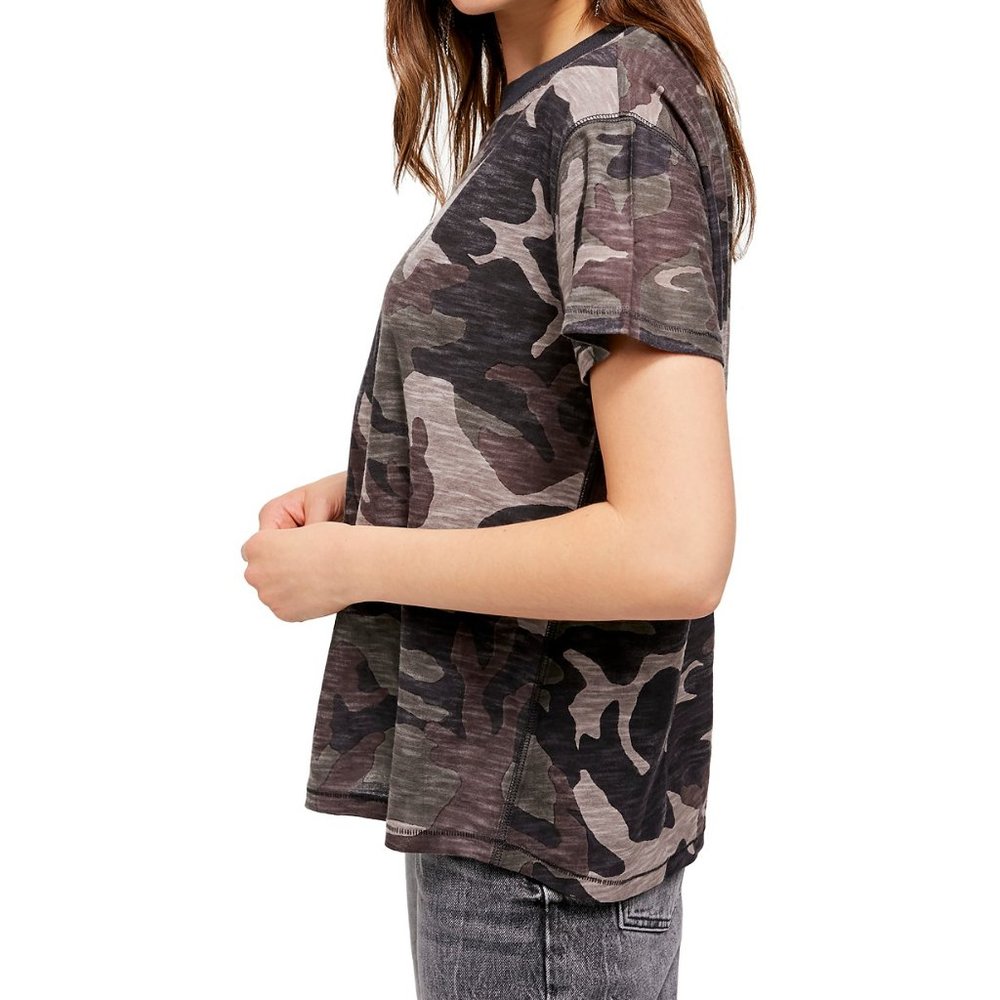 We The Free Maybelle T-Shirt Black Combo Camo Ships Same Day - Picture 2 of 8